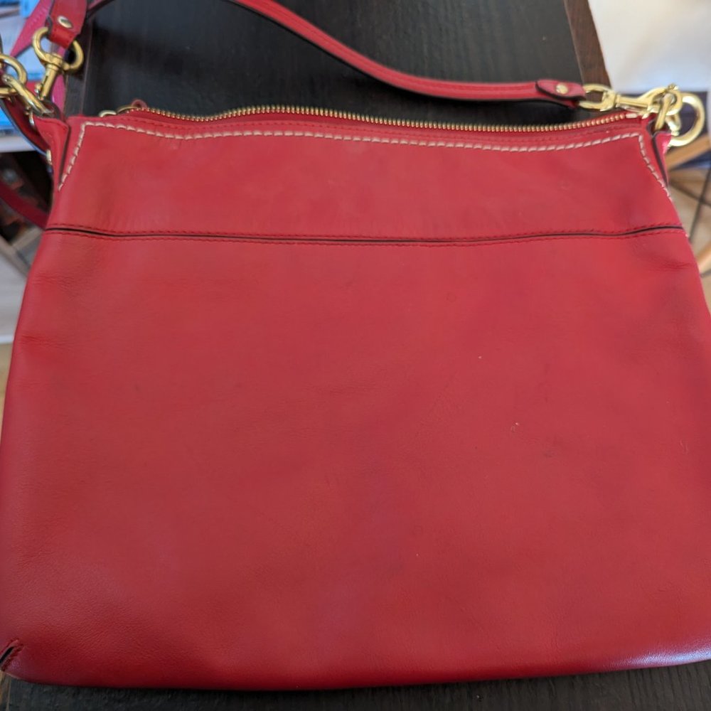 COACH RED LEATHER CROSS BODY - Picture 5 of 7